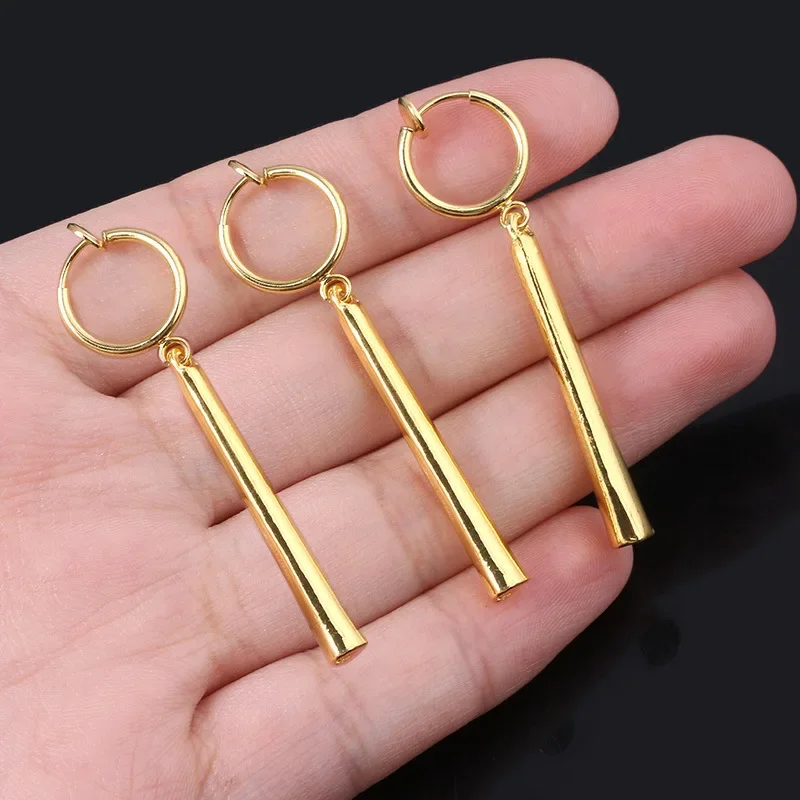 Charmsmic-Boucles d\'oreilles Anime Zoro, Clips d\'oreille dorés, Petits bijoux géométriques Non-ichi ed, Vente chaude, Vente en gros, 3 pièces par