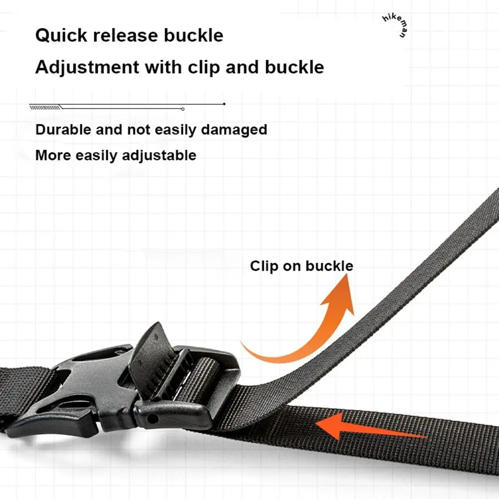 18.5~49.5cm Outdoor Equipment Straps Diameter 2.5cm 6 Colors Backpacking Straps Buckle Type Fixed Straps