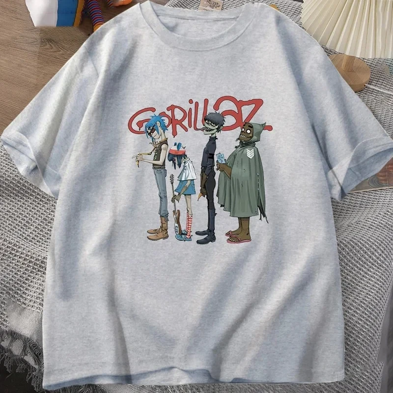 Fashion Music Band Gorillaz PUNK ROCK T Shirt Men Women Summer 90s O-neck Cotton Short Sleeve T-shirts Clothes Vintage Y2K Tops