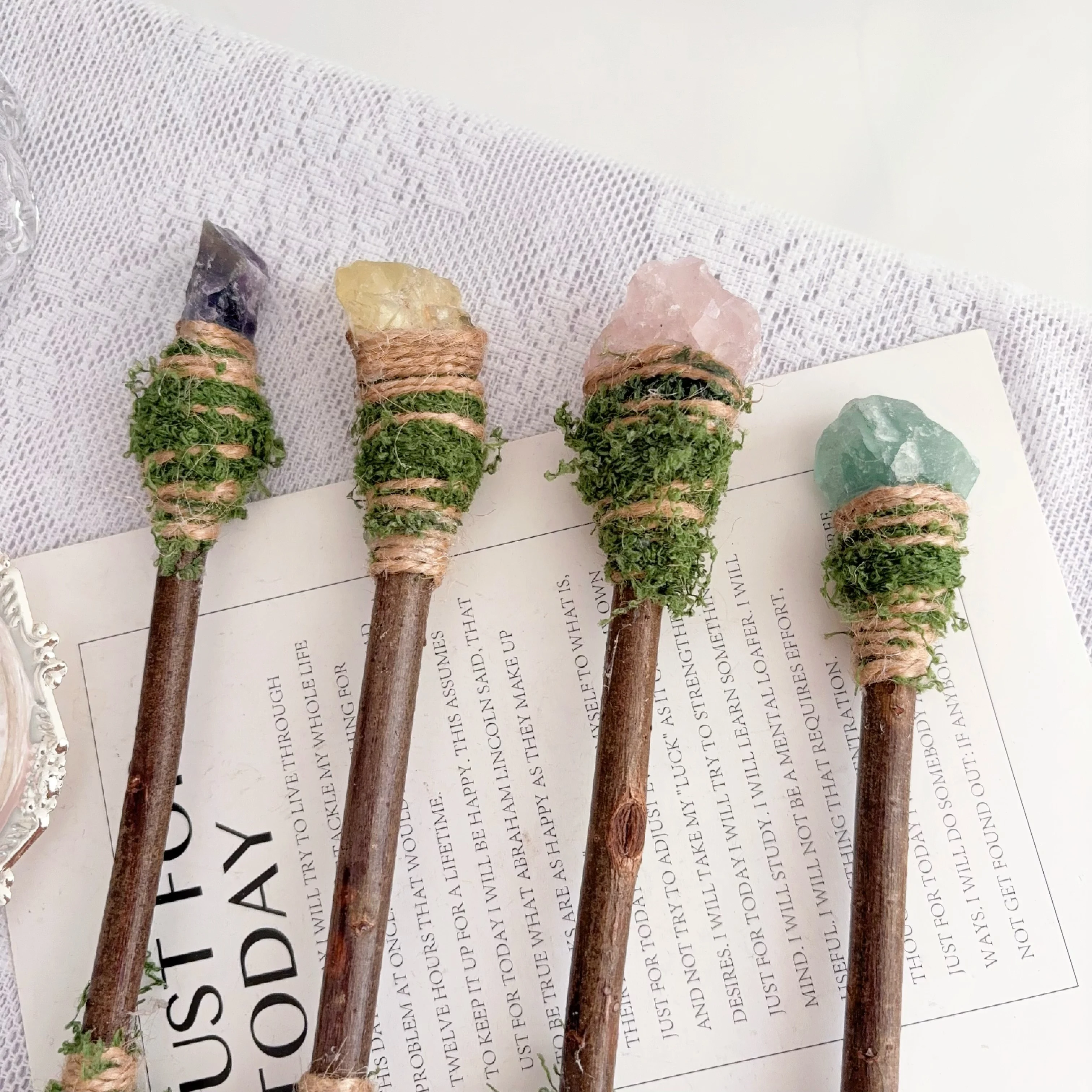 Crystal Awakening Bell Natural Stone Scepter Ornament Raw Crystal Gift for Friends