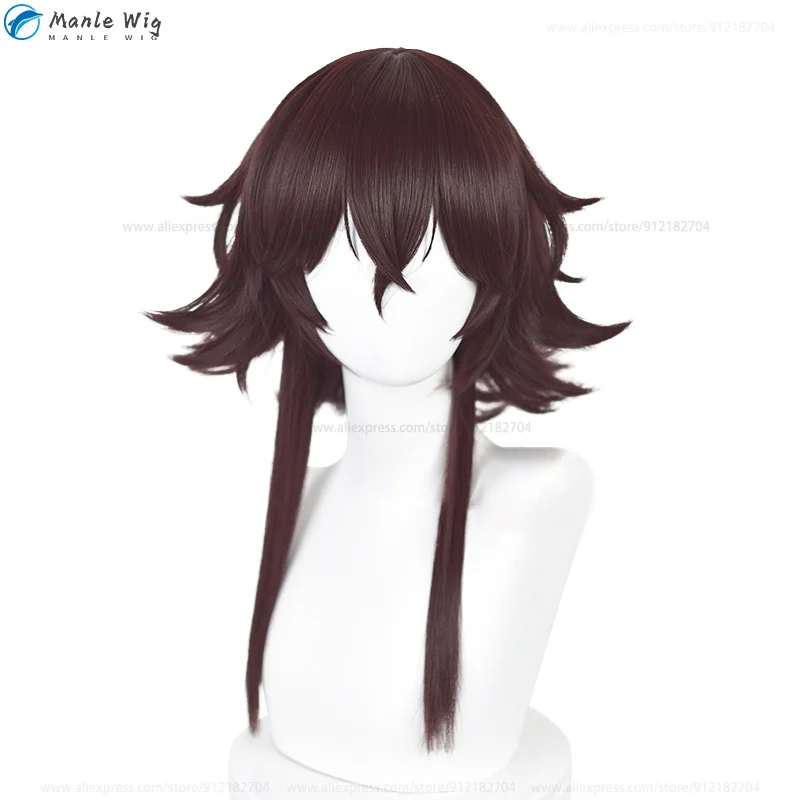 Anime Tetchou Suehiro Cosplay Wig 50cm Red Brown Tetchou Suehiro Cosplay Anime Wig Heat Resistant Hair Party Wigs + Wig Cap