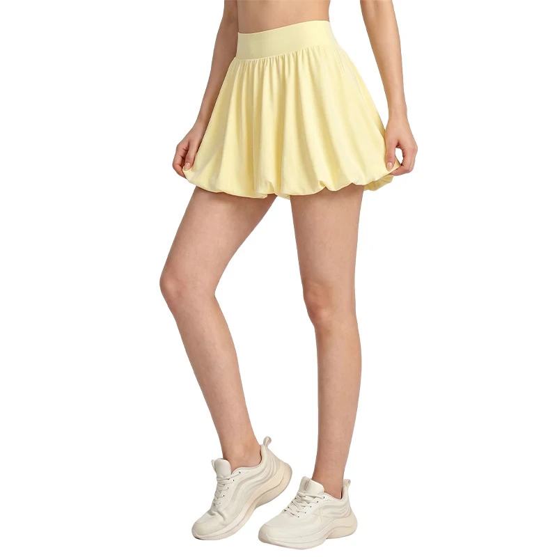 Women‘s High Waist Tennis Skirt with Shorts Anti-Exposure Quick Dry Athletic Skort Pleated Flared Skirt Yoga Golf Running