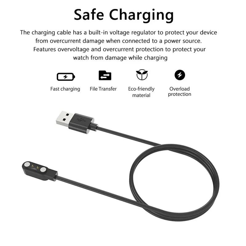 Smartwatch Dock Charger Adapter USB Charging Cable Cord for COLMI I30 Smart Watch Power Charge Wire Replacement Accessories