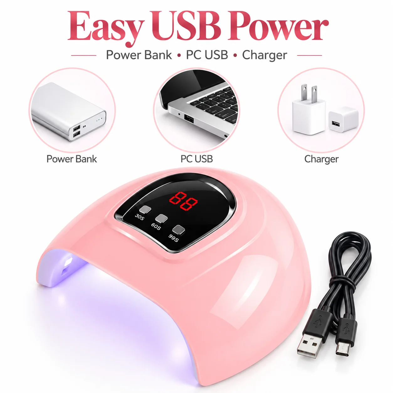 Professional UV LED Nail Lamp for Gel Polish, Fast Nail Dryer & Curing Lamp, Multi-Mode Timer Manicure Machine, Gel Nail Polish Dryer for Home Salon Use