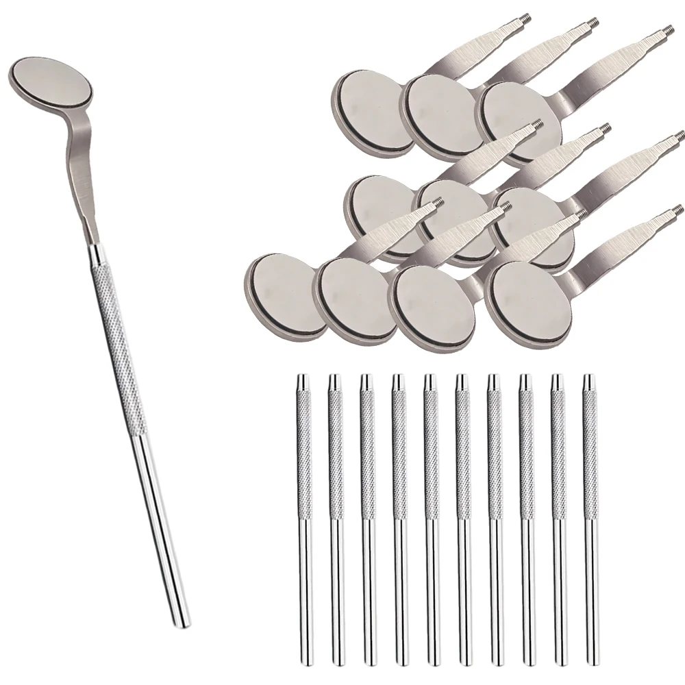 10set Dental Anti-Fog Mouth Mirror Rhodium Coated Scratch-Resistant High-Quality Clinic Dental Tool
