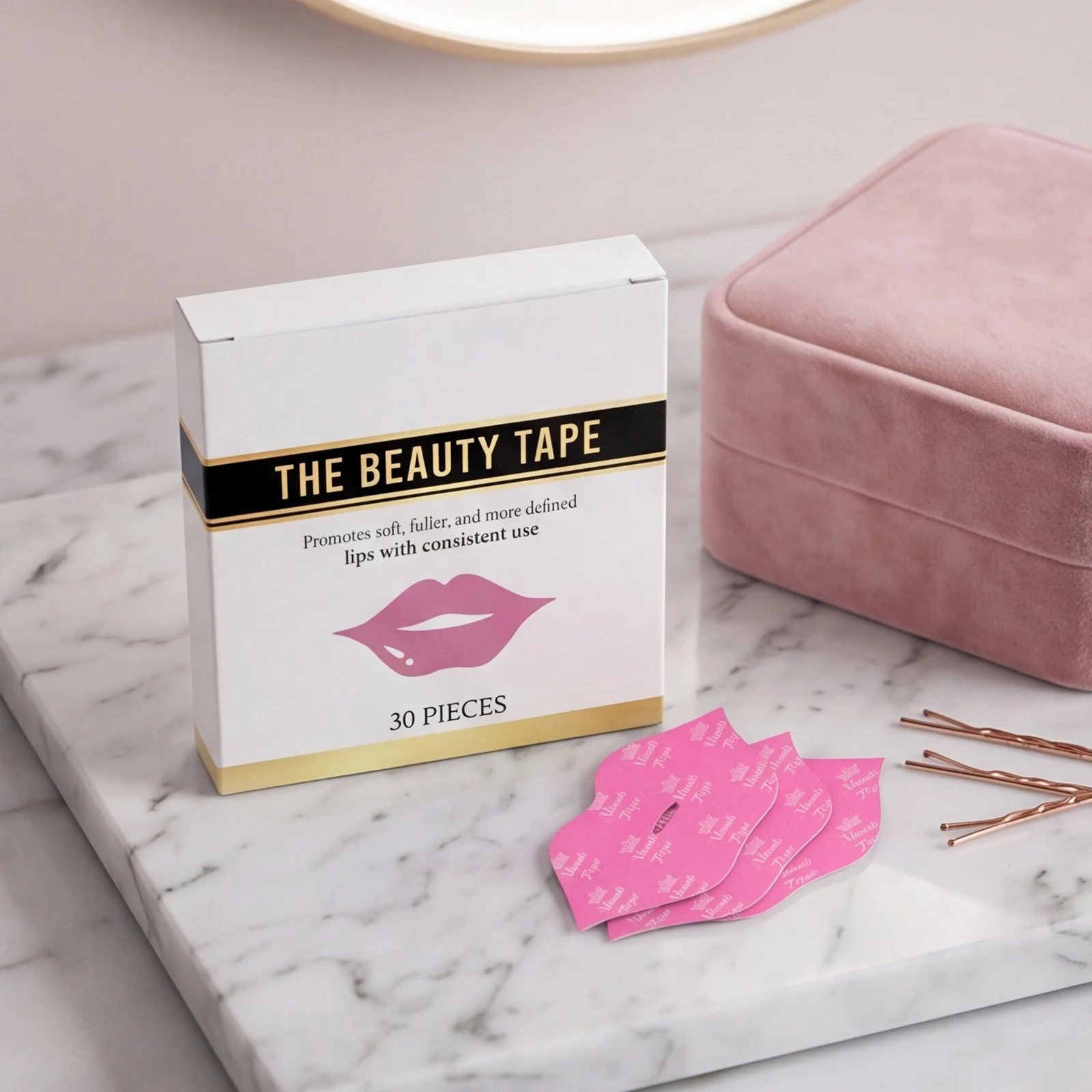 30PCS Women Lip Mask with Lavender & Vitamin E Moisturizing Lip Patches Smoother Lines & Plumper Lips for Dry Or Chapped Lips