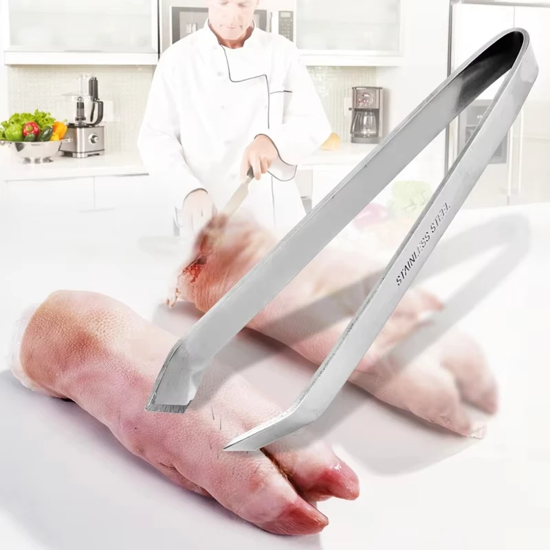 Stainless Steel Bone Peeling Tool,Multifunctional Pig Hair Fishbones Removal Clip,Fish Bone Tweezers Kitchen Tools Accessories