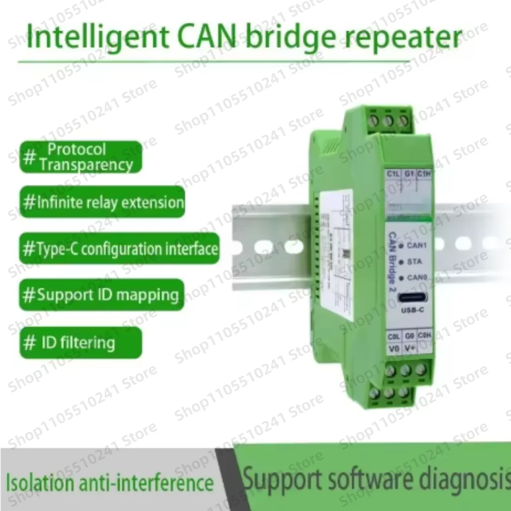 CAN isolator, one in one out, CAN-11, CAN bus isolation module, repeater, isolation barrier, CAN FD