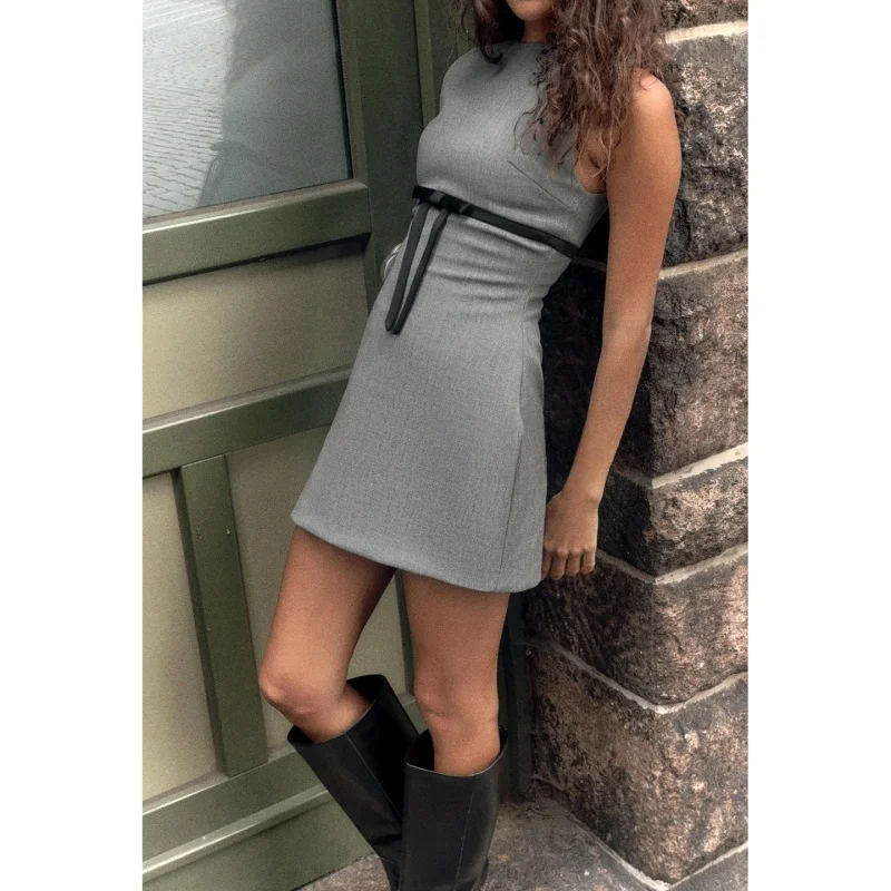 خريف جديد جولة Ne Svel Knot ort الحرير الساتان الشعور الدكتور V-Ne سليم صالح عادية زر واحد ميدي الدكتور #3