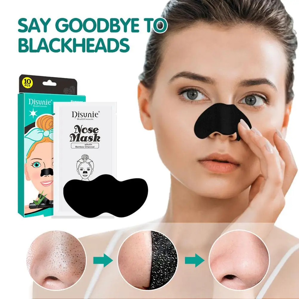 Black Head Remover Stripes 10 Pcs Bamboo Charcoal Peel Off Strips Bamboo Charcoal Infused Blackhead Strips For Face Nose An Z5L8