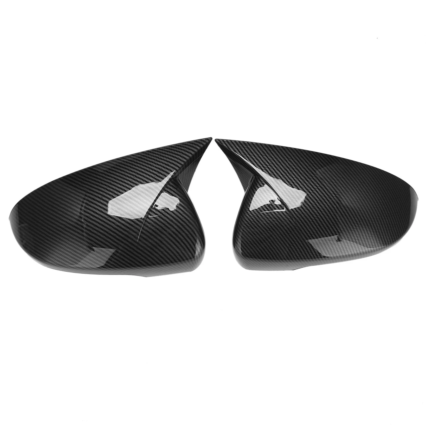 Car Carbon Fiber Ox Horn Rearview Side Glass Mirror Cover Trim Frame Side Mirror for 2015-2020