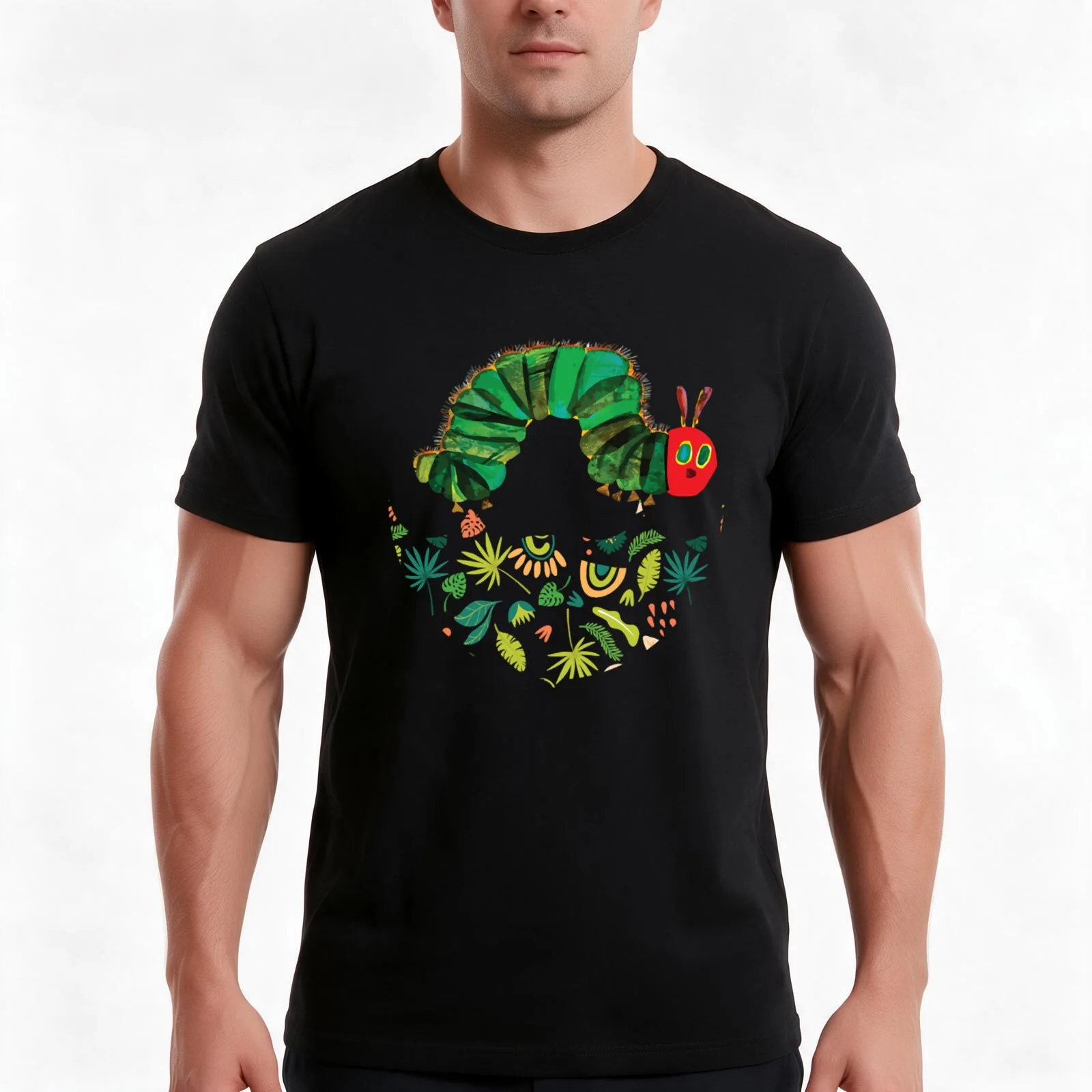 very hungry caterpillar(3) T-Shirt, Summer Casual Cotton Tee, Oversized Streetwear Tops, Vintage Graphic Print, Unisex Men Women