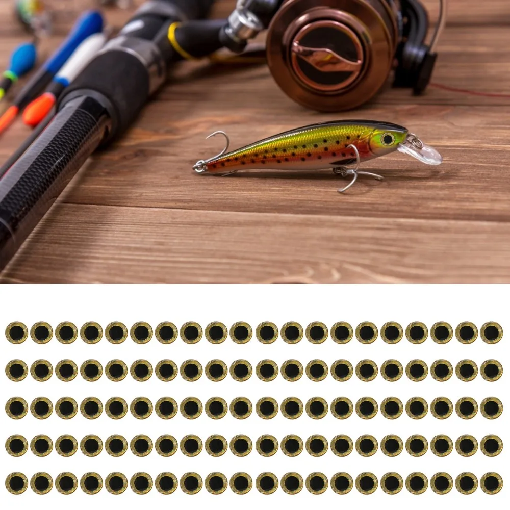 300PCS Durable 10mm Fishing Lure Eyes 3D Bionic Vivid Colors Artificial Fish Eyes Bait Eye Stickers For Lure Making