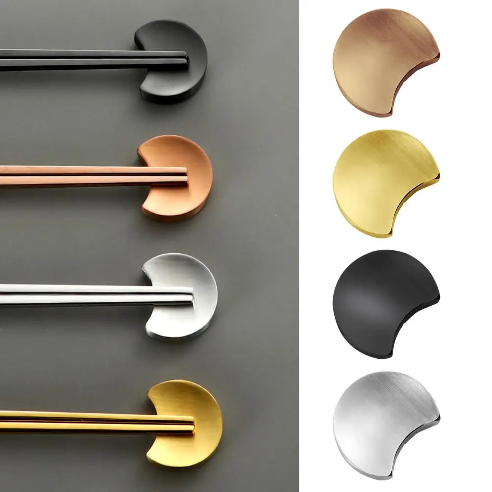 

Durable Chopstick Holder Stainless Steel Moon Shape Chopstick Holder Cutlery Rack for Home Decoration Kitchen Tableware