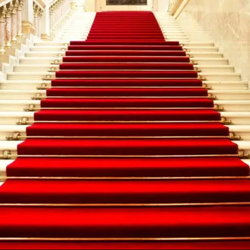 2026 Custom Design Factory Wholesale Red Walking Stair Carpet Rolls for Wedding Nylon Machine Printed Runner Wall to Wall Carpet