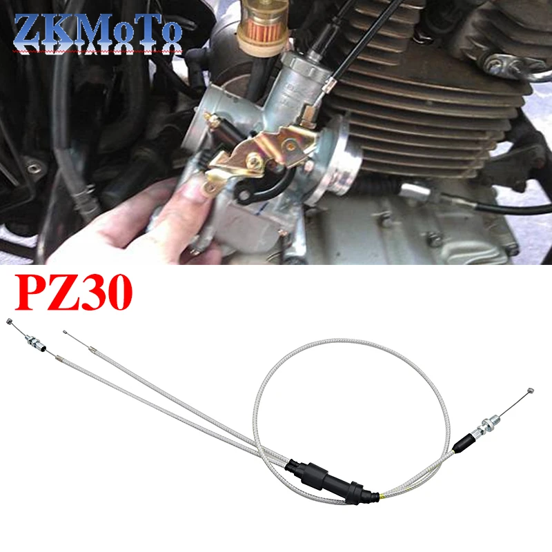 Dirt Bike Dual Throttle Cable Fit For KEIHIN PZ30mm PZ30 PZ 30 Accelerating Accelerate Pump Carburetor Motorcycle