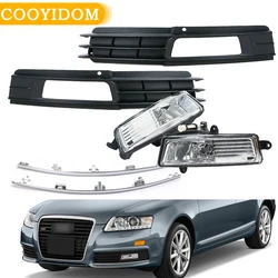 Car fog Lights Cover For Audi  A6L A6 C6 Sedan Avant 2008 2009 2010 2011 Lower Bumper Grill FogLight Lamp Grille Cover