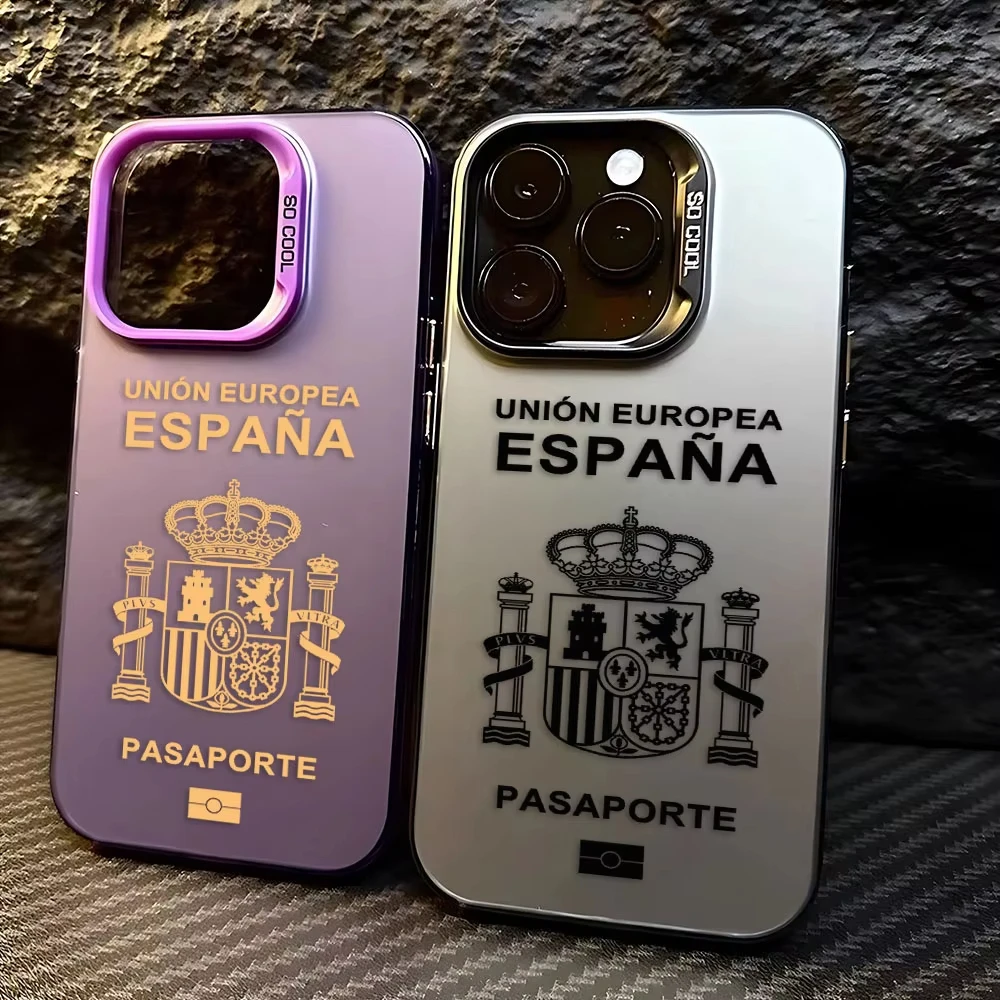 

Spain Passport Pattern Phone Case For Samsung Galaxy A14 A15 5G S21 S22 S23 S24 5G FE Plus Ultra A25 A35 A52 A53 A54 A55 5G