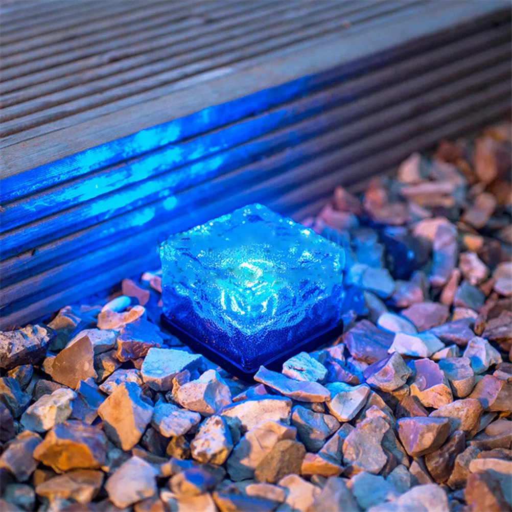 

Lights Outdoor Waterproof LED Pathway Garden Lawn Decor Solar-Powered Glass Bricks 600mAh 6-8 Hours Charge