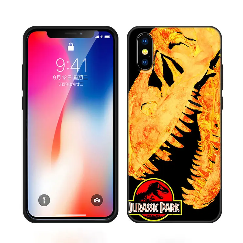 World Jurassic Park Phone Case For Apple iPhone 13 12 Mini 14 11 Pro XS Max XR X 8 7 6S 6 Plus SE 2022 2020 5S Soft Black Cover