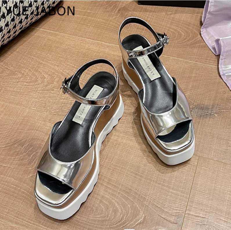 Women Stars Sandals 2024 Summer Casual Daily Comfy Slip On Platform Casual Sandals Women Breathbale Thick Sole Sandalias Mujer