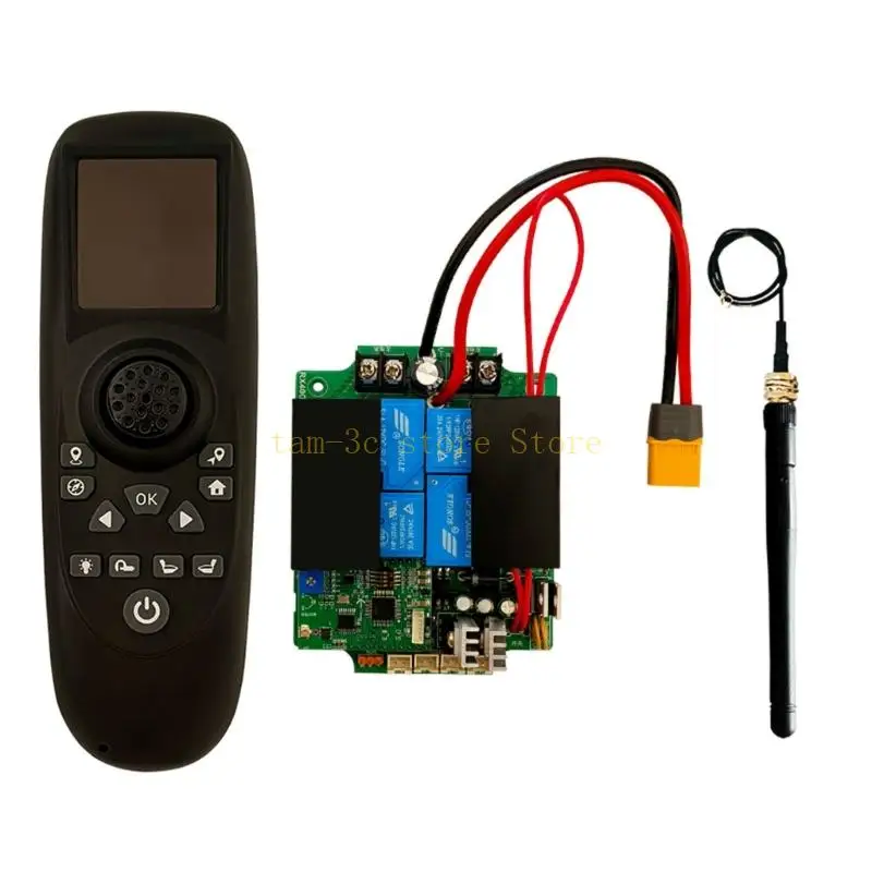 Wireless Remote Control One-hand Transmitter 12V 24V 40A Large Power Receiver Navigation Clicks Return for Boats