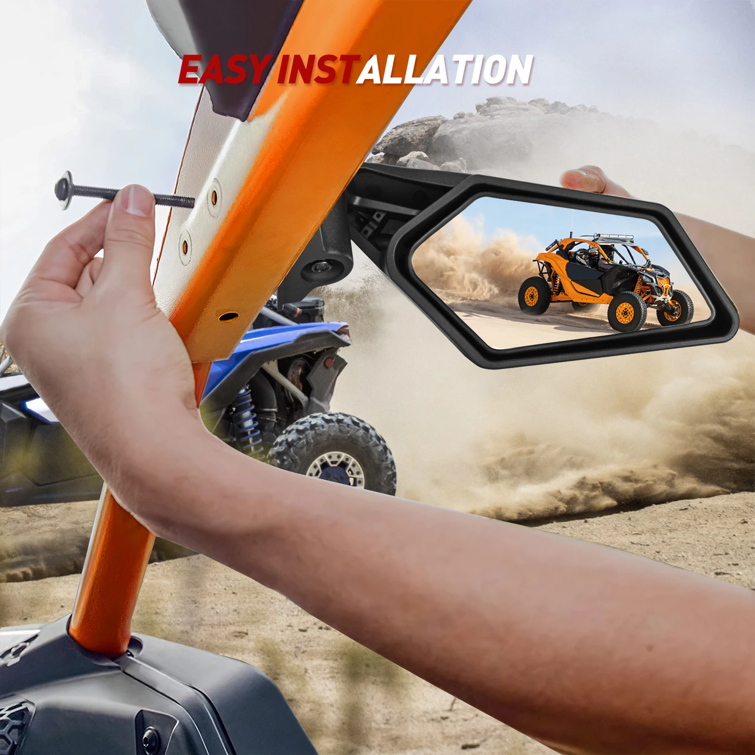 Frokom X3 Side Mirrors - 2017 2018 2019 2020 2021 2022 2023 Can Am Maverick X3 Max X RS/DS/MR/Turbo/R/RR, Adjustable & Break Away Design - view 5