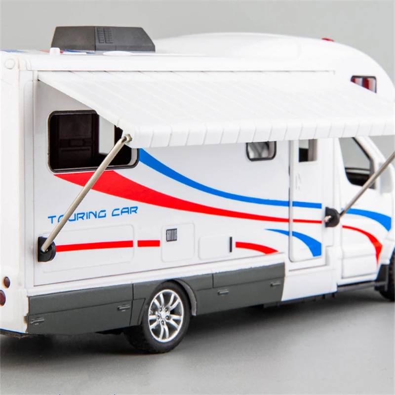 1:32 Scale Sprinter Luxury Motorhome Recreational Vehicle RV Trailer Caravan Alloy Metal Diecast Car Model Babys Toys Collection