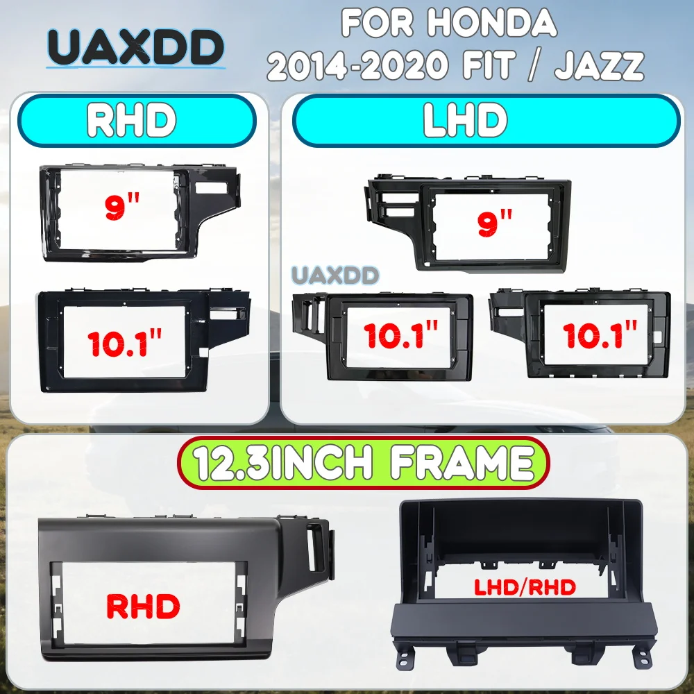 Dashboard Panel 2 Din Automotive CD Android Radio Kit Car Frame Fascia Center Navigation Multimedia FOR HONDA Fit Jazz 2014‑2022