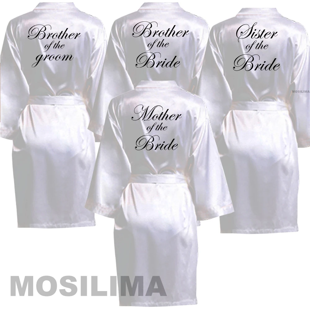 Satin Silk Robes Wedding BathRobe Bride Bridesmaid Dress Gown Women Clothing Sleepwear XK026