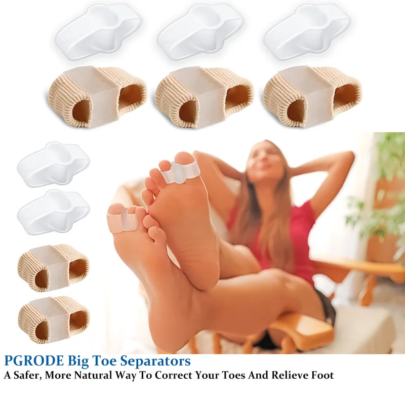Silicone Forefoot Pad Fiber Double-pore Toe Divider Double-toe Thumb Valgus Bigfoot Bone Overlapping Toe Separator 