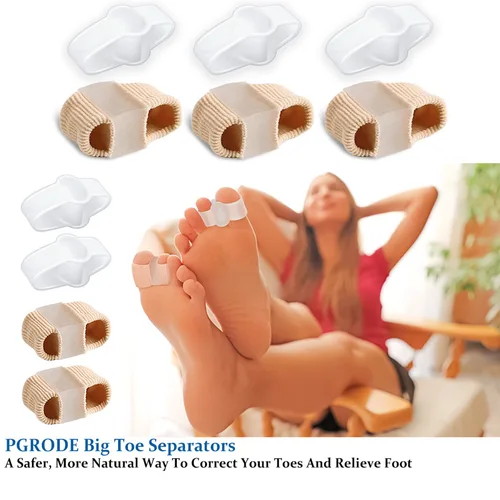 Imagen 2 del producto Almohadilla de silicona para el antepié, divisor de dedos de dos poros de fibra, doble punta, pulgar Valgus, hueso del pie grande, separador de dedos superpuestos