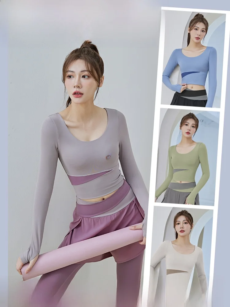 Mint Perzikkleur Blo Yoga Fitn Sportkleding Pilates Training Qui Dry-pak voor dames met borstkussen Profional Morning R...