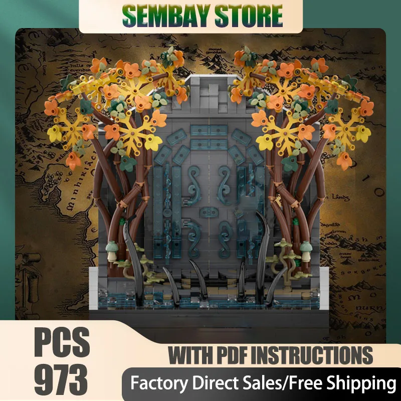 خواتم سحرية نموذج Moc قوالب بناء وحدات غامضة بوابة الغربية نموذج التكنولوجيا كتل عيد الميلاد لتقوم بها بنفسك لعبة هدايا البناء