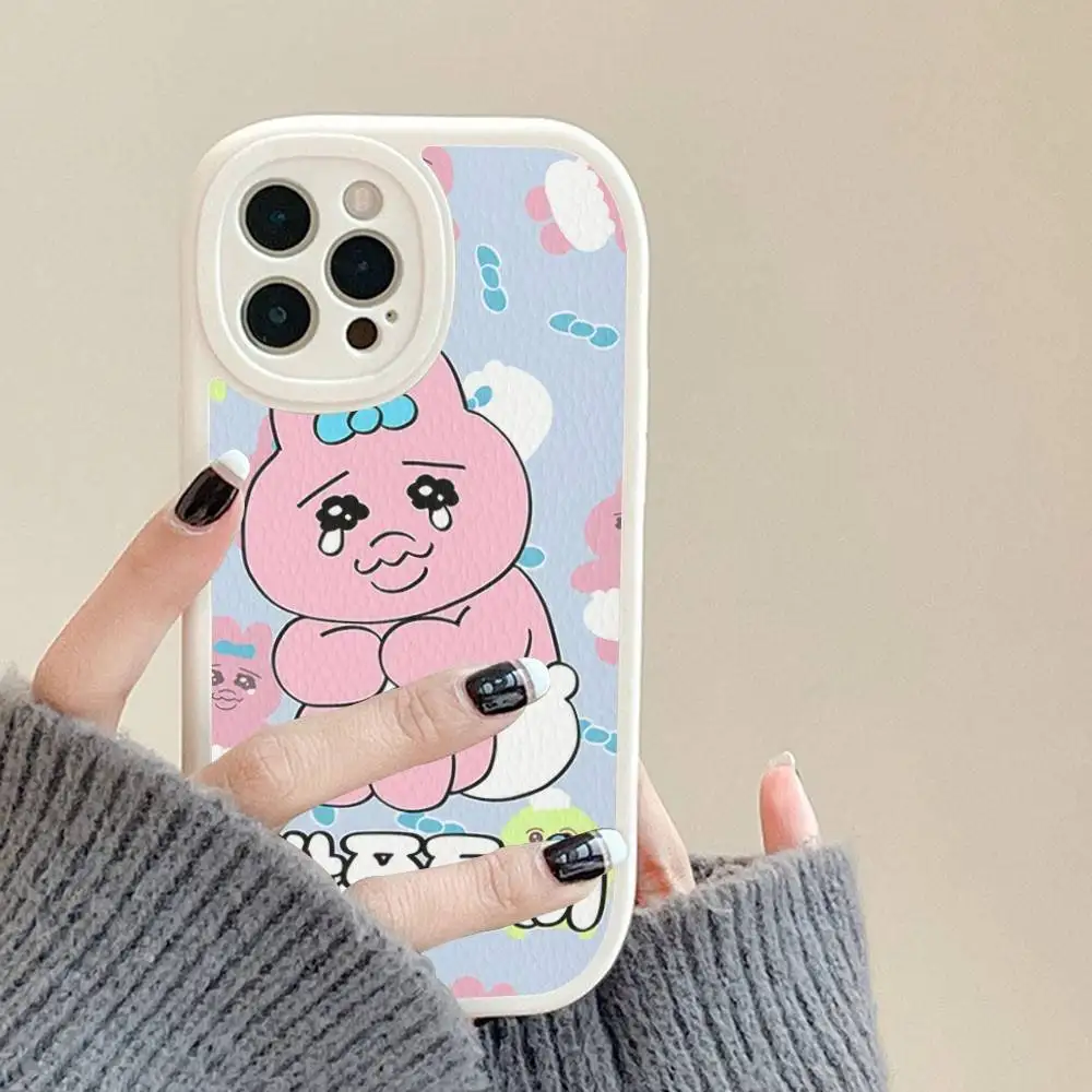 Чехол для телефона O-Opanchus с рисунком U-Usagis для IPhone 16, 15, 14, 13, 12, 11 Pro Max Plus 16E, мягкий кожаный чехол