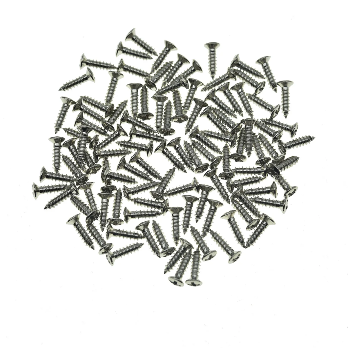 Dopro 100-Pack Phillips Stainless Steel Guitar Bass Pickguard Screws Tremolo Cover Backplate Steel Mounting Screw for Strat/Tele