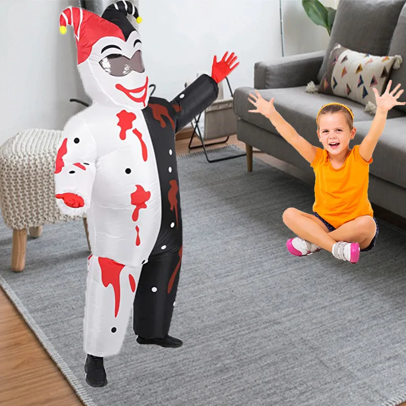 

Horror Joker Inflatable Costume Adult Bloody Joker Inflatable Set Halloween Party Role Playing Novelty Dress Up Party Props