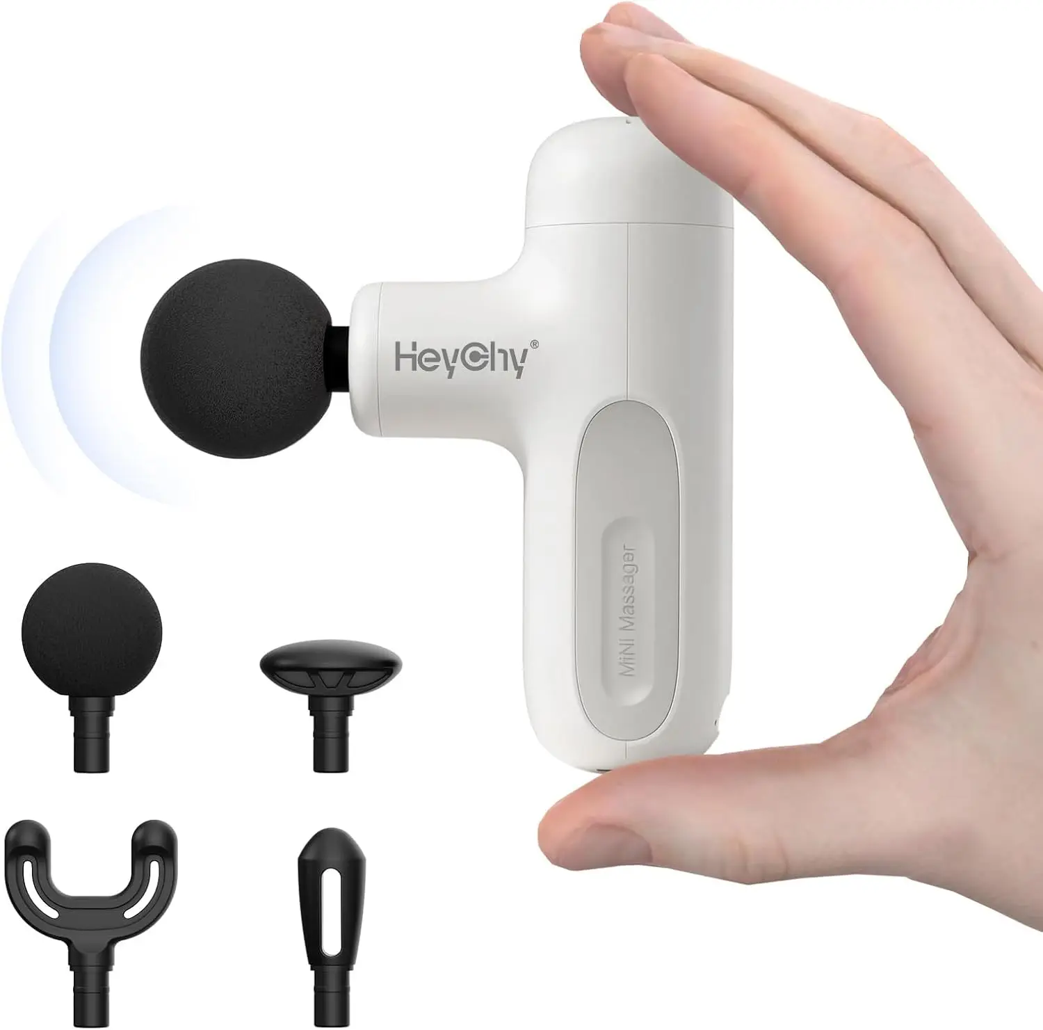 

Супермини-массажный пистолет с 4 насадками, бесшумный перкуссионный массажер для глубоких тканей, для снятия боли в спине дома, в спортзале, офисе