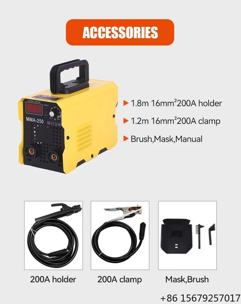 Mini IGBT DC Inverter Arc Welding Machine Portable ZX7 250 MMA 250 IP21 Protection 11.5kVA for Home Use New 1 Year Warranty