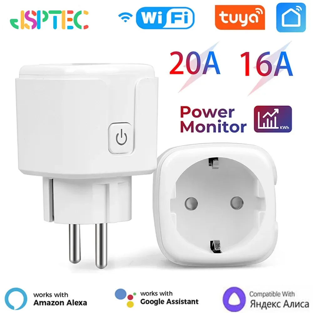 EU16A/20A Tuya Smart Socket Wifi Smart Plug With Power Monitoring Smart Life APP Remote Control Support Google Assistant Alexa