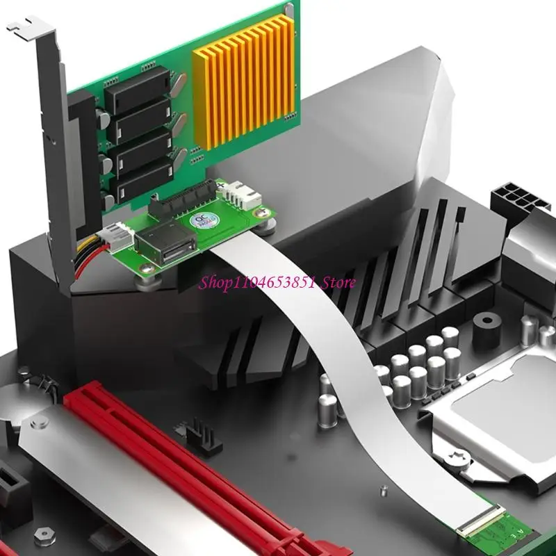 M.2 A+E Key to PCIe Extension Kit, Flat Ribbon Cable Board Set for Computer Board Slot Conversion, Repair Station Testing and PC