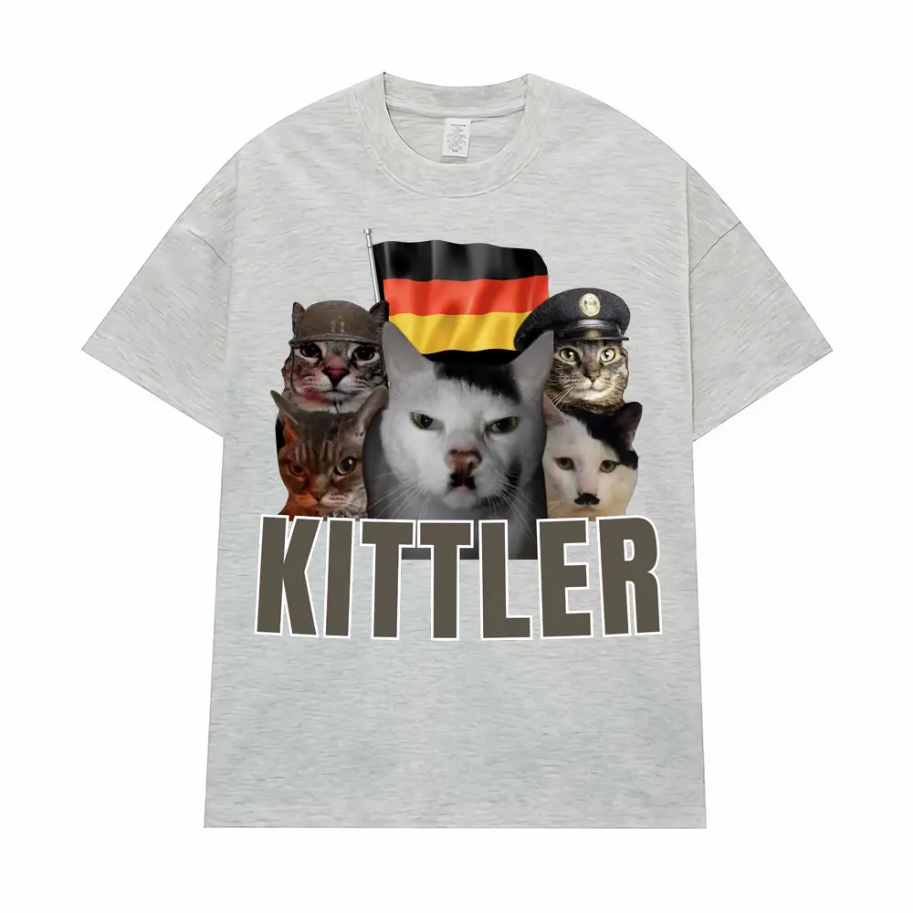 Kittler مضحك القط الحيوان التعبير حزمة تي شيرت هدية المرأة موضة عادية الفكاهة نمط تي شيرت الجولة الرقبة تي شيرت الجرافيك Y2K #3