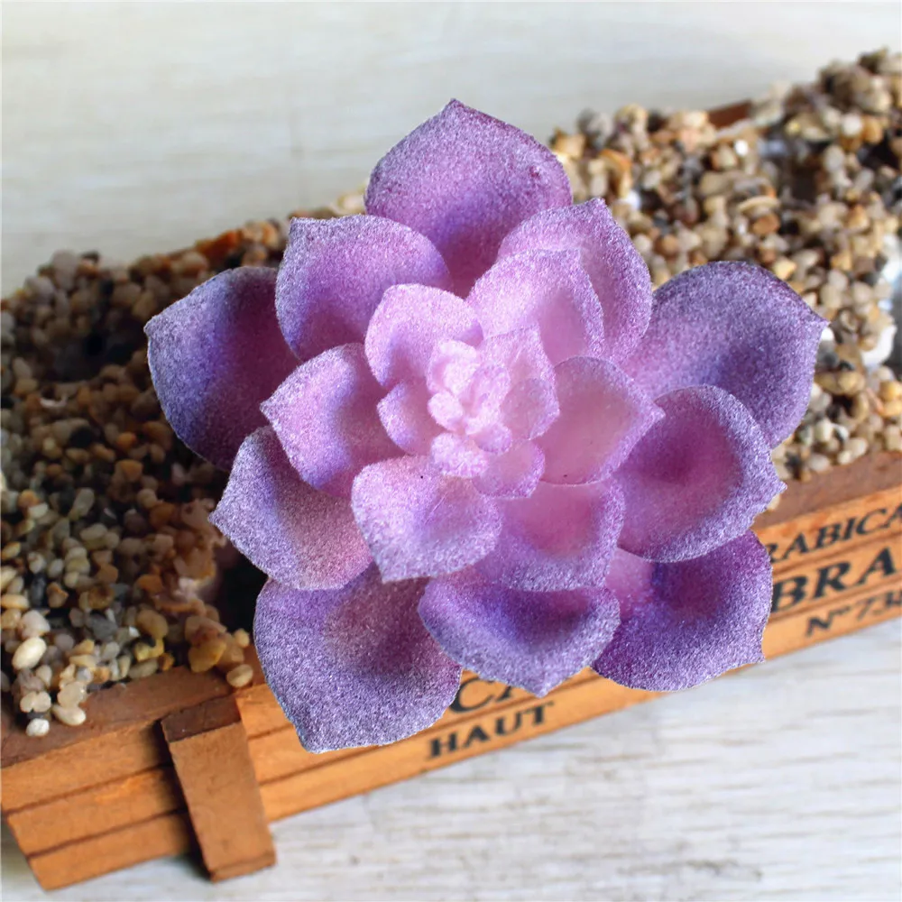 9x9cm Green Purple White Lotus Flower Artificial Succulent Plants Floral Arrangement Accessories Fake Plants planta artificial