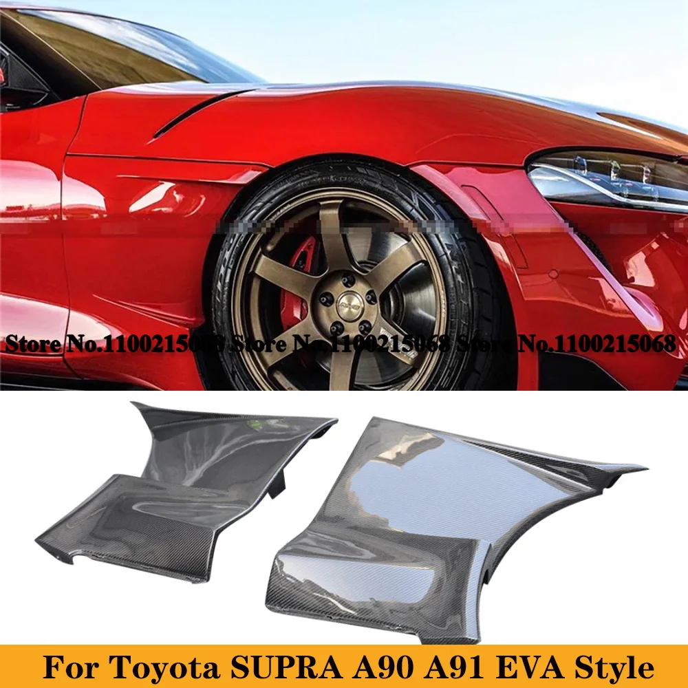 For TOYOTA SUPRA A90 A91 Real Carbon Fiber Side Bumper Fender Air Intake Vent Spiltter Aprons Auto Tuning 2021 UP