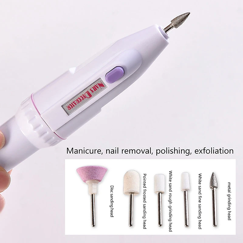 5-in-1 Professional Electric Nail Drill Set Manicure Pedicure Kit Electric Nail File Grinder for Personal Grooming