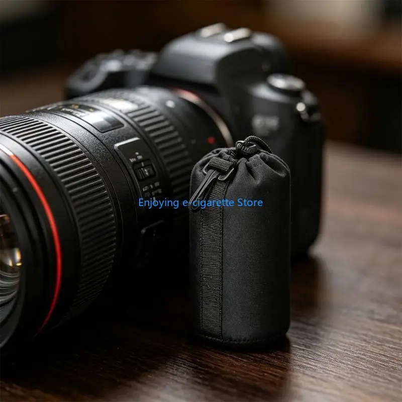 Padded Camera Lens with Hanging Clip, Drawstring Lens Storage Bag for Travel Gear Carry, Daily Use, and Storage Y4QF