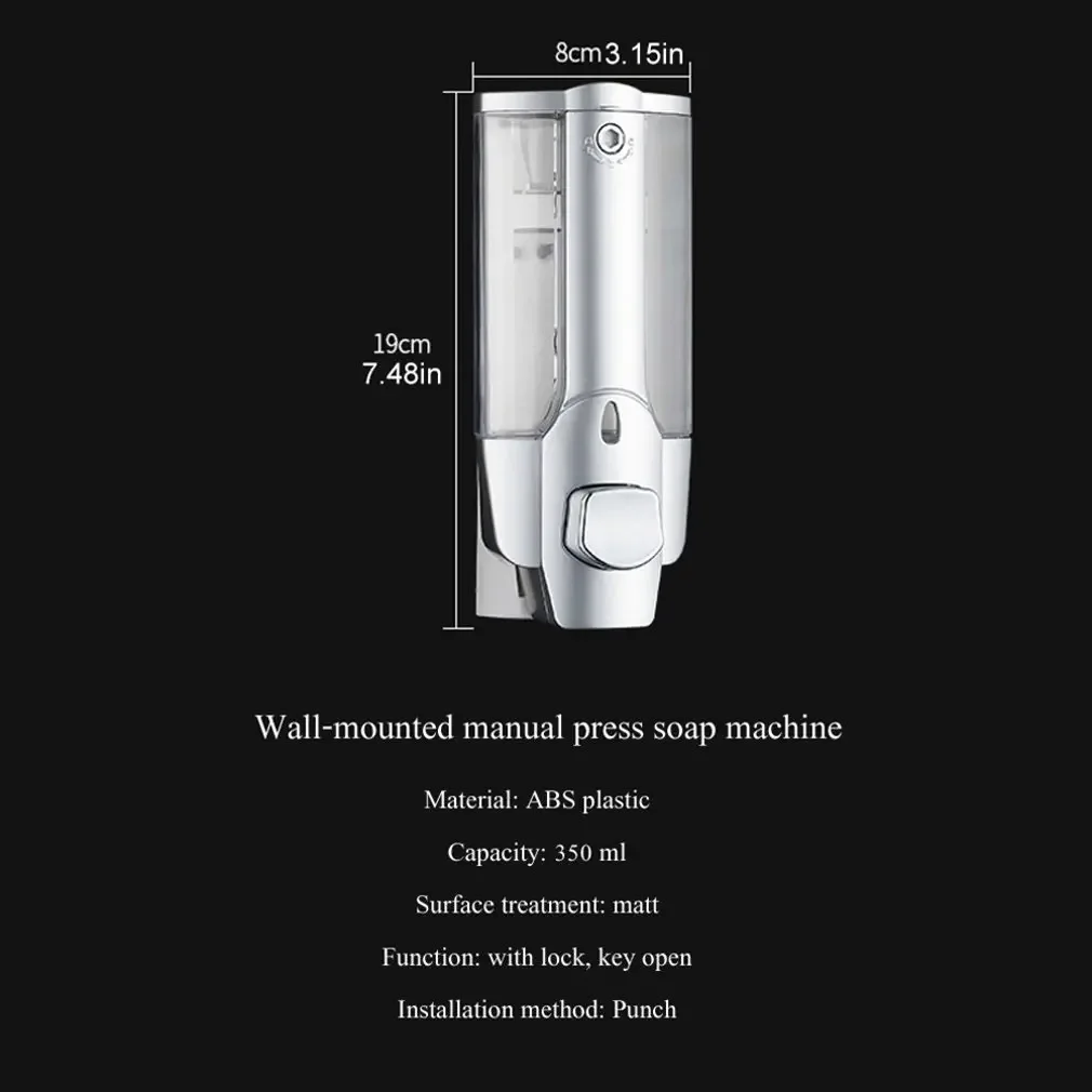 New Bathroom Liquid Soap Dispenser Wall Shampoo Dispensers Hand For Sink Washroom Hotel Shower Bath with a Lock 350ML