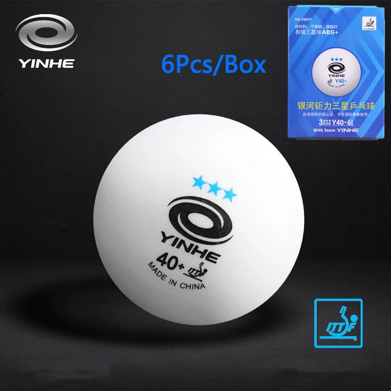 

3 звезды, оригинальные шарики для настольного тенниса YINHE Y40 + H40+, АБС-пластик, новый материал, шарики для пинг-понга со швами, полипластиковые шарики, одобренные ITTF