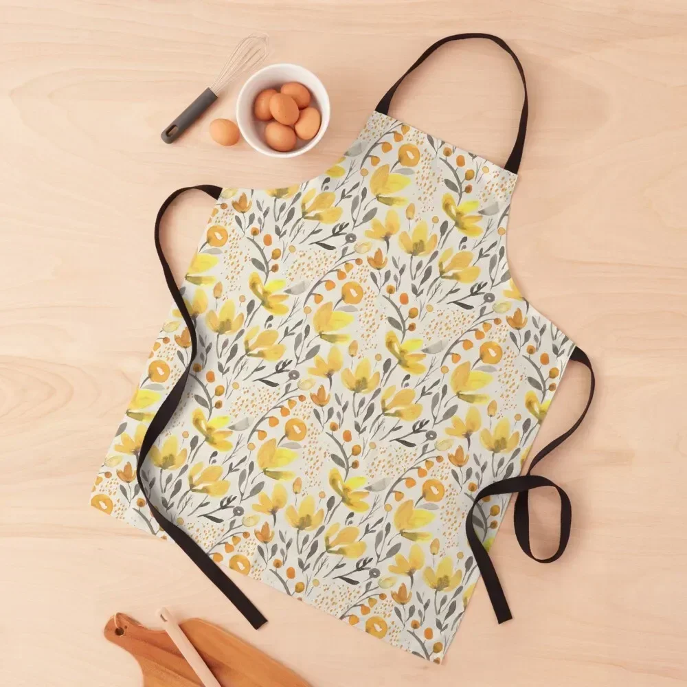 

Yellow field Apron esthetician Hairdresser For Women New year's Apron