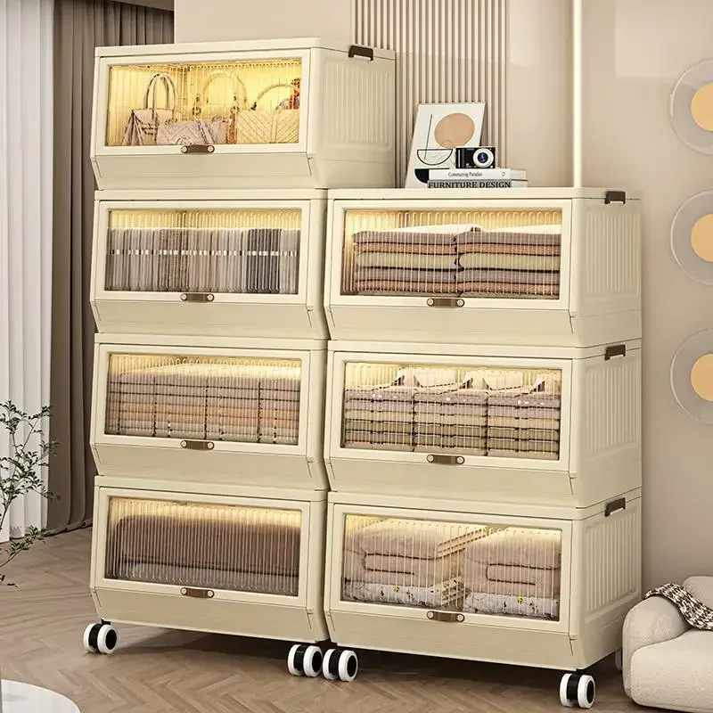 High Quality lockers flip cabinet for clothe children snacks sorting boxes wardrobes furniture Fashion Storage cabinets w/wheels